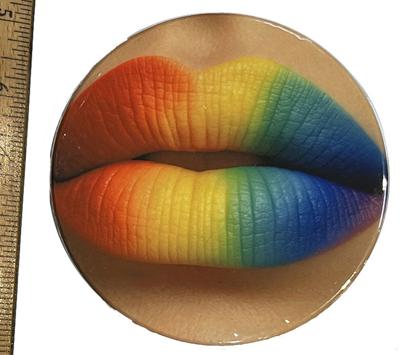 Rainbow Lips Ceramic Coaster