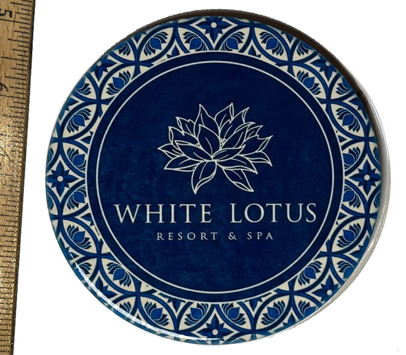 White Lotus Ceramic Coaster