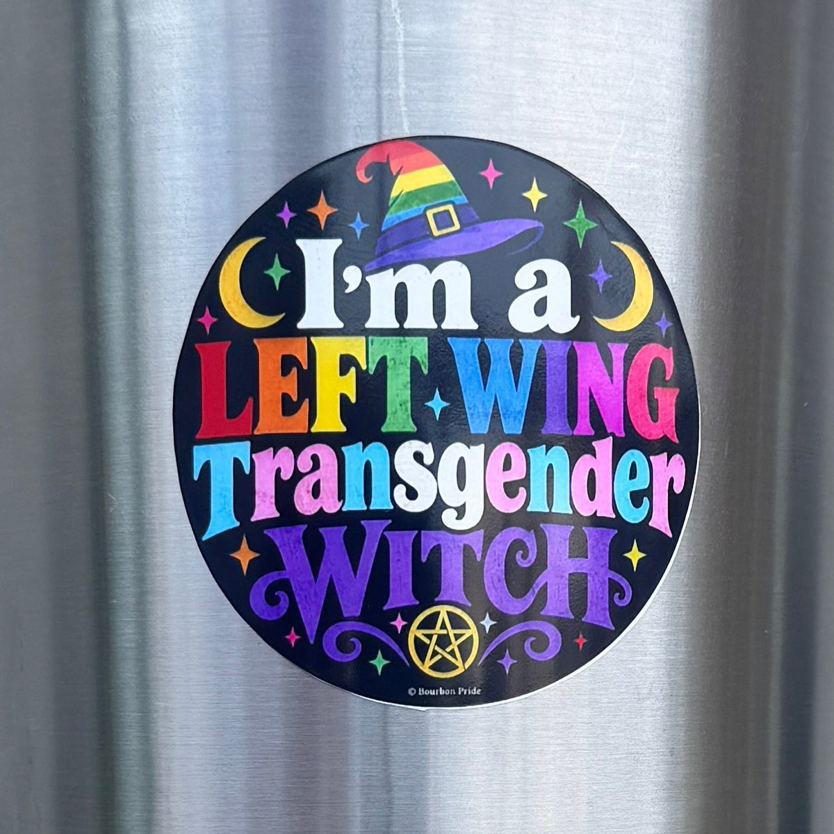 Left Wing Trans Witch Sticker