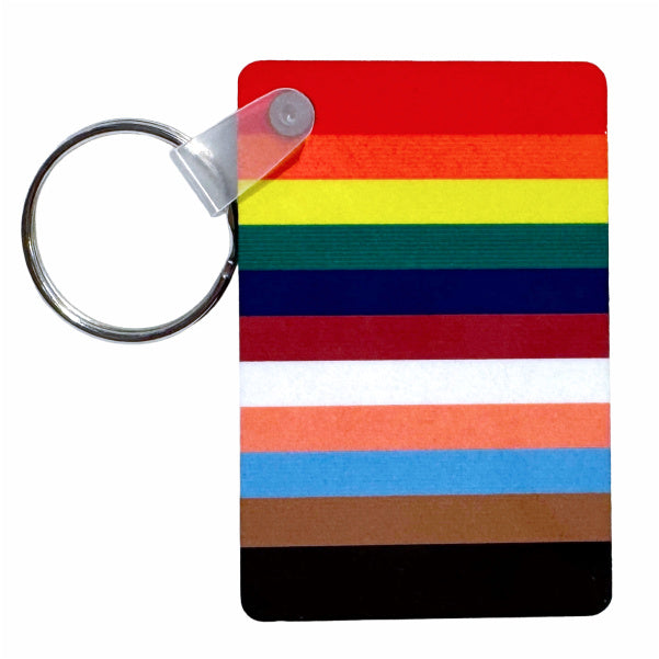 Progress Pride Plaque Keychain