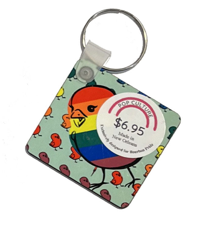 I Love Chicks Plaque Keychain
