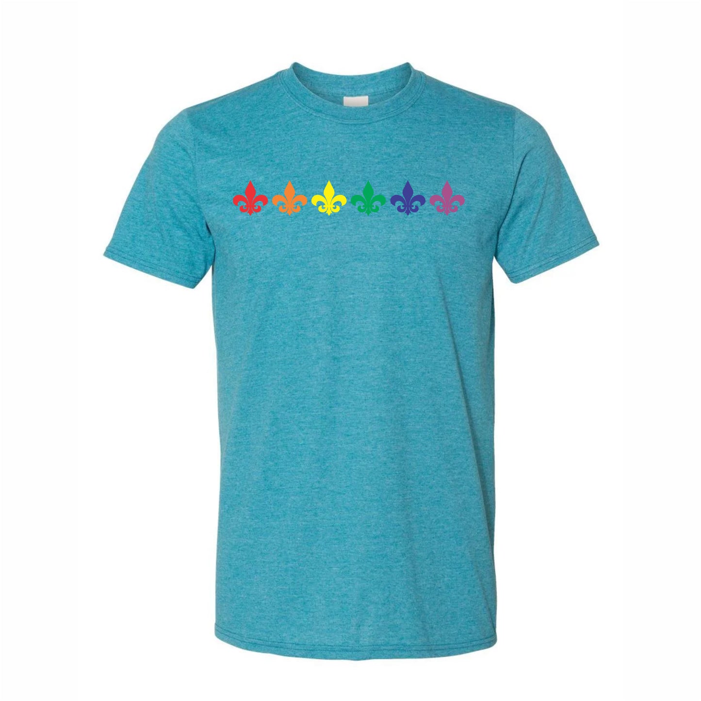 Rainbow Fleur-de-Lis Short-Sleeve T-Shirt