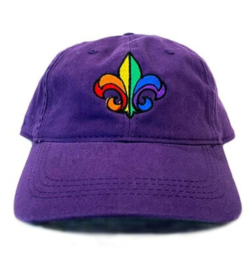 Rainbow Fleur-de-Lis Fitted Pigment Cap