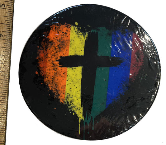Heart with Cross Ceramic Coaster