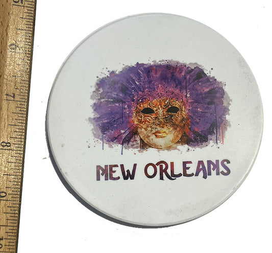 New Orleans Mask Ceramic Coaster