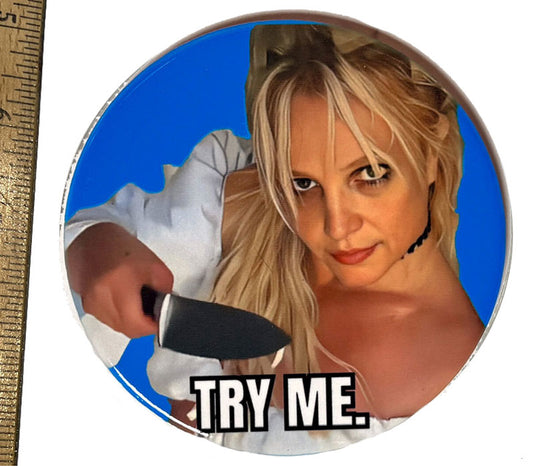 Britney Try Me Ceramic Coaster