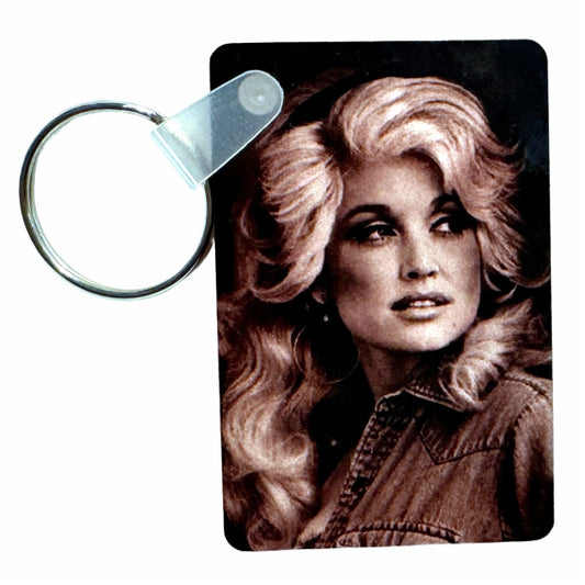 In Dolly We Trust Plaque Keychain