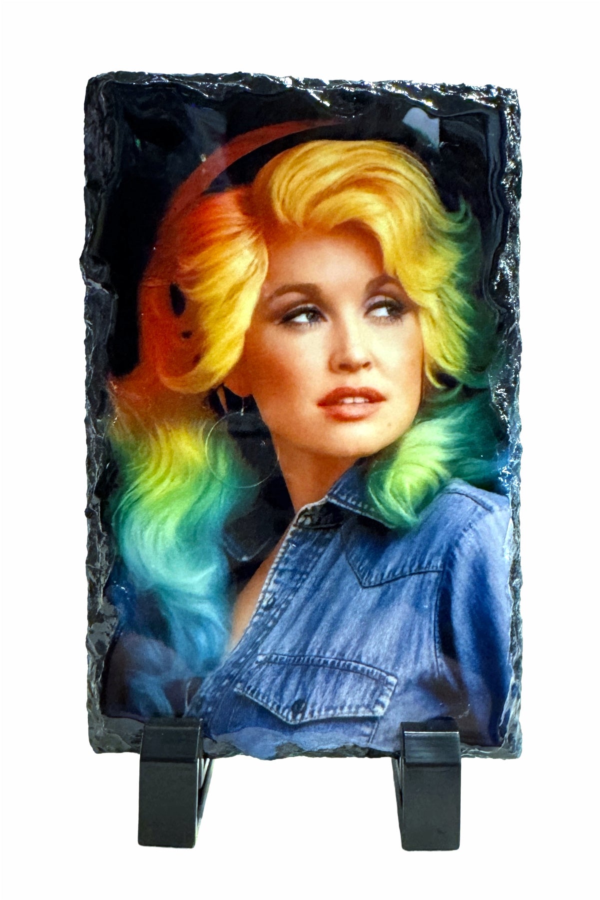 Dolly Parton Rainbow Slate Tile