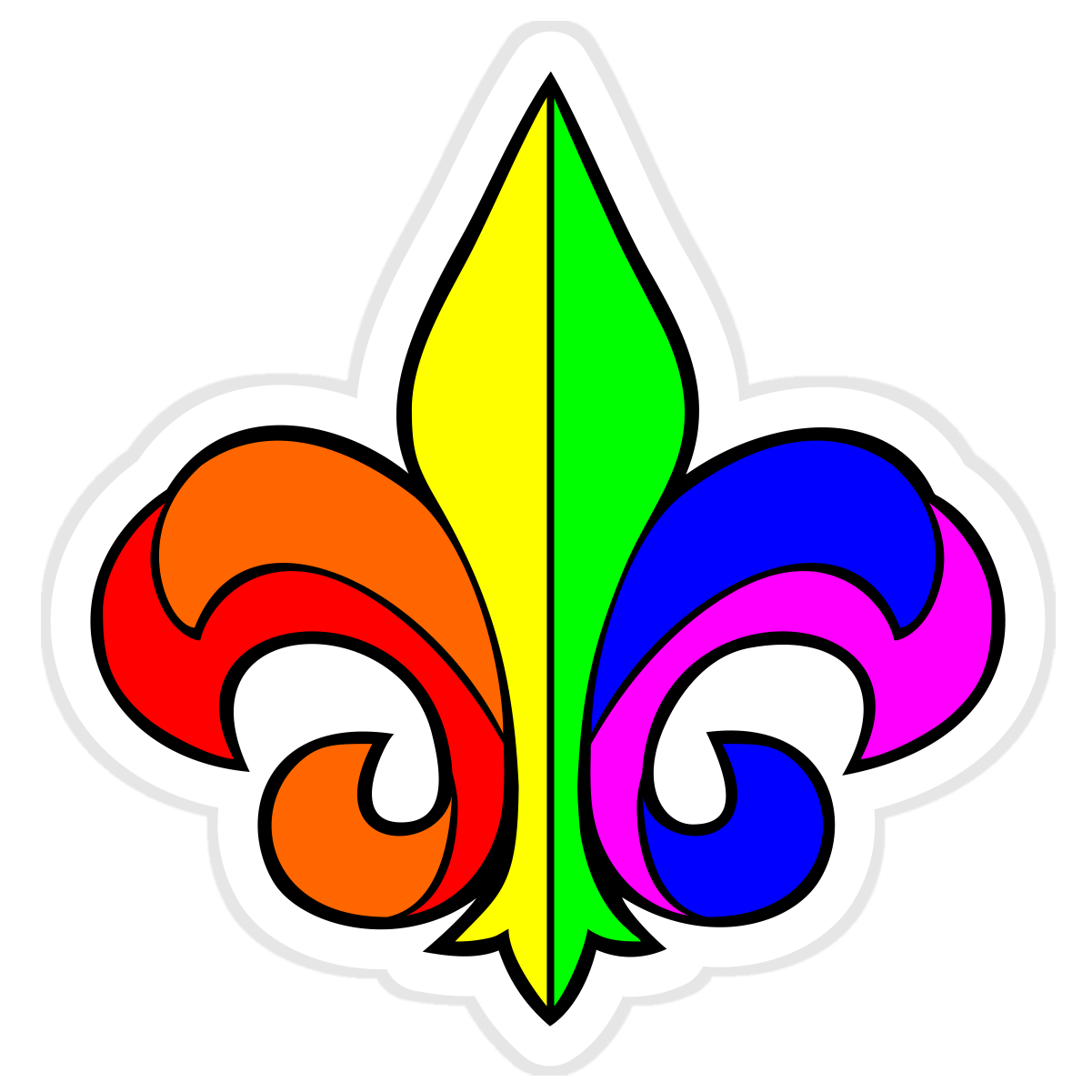 Fleur-de-Lis Rainbow Sticker