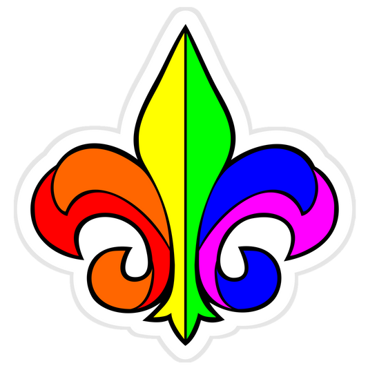 Fleur-de-Lis Rainbow Sticker