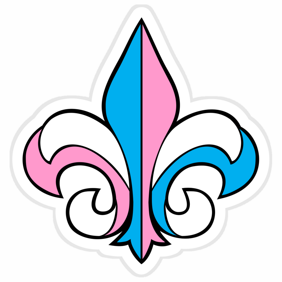 Fleur-de-Lis Transgender Sticker – Bourbon Pride