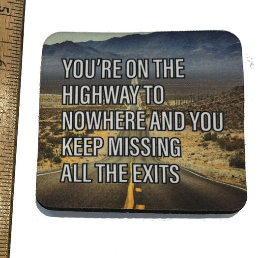 Highway to Nowhere Neoprene Coaster