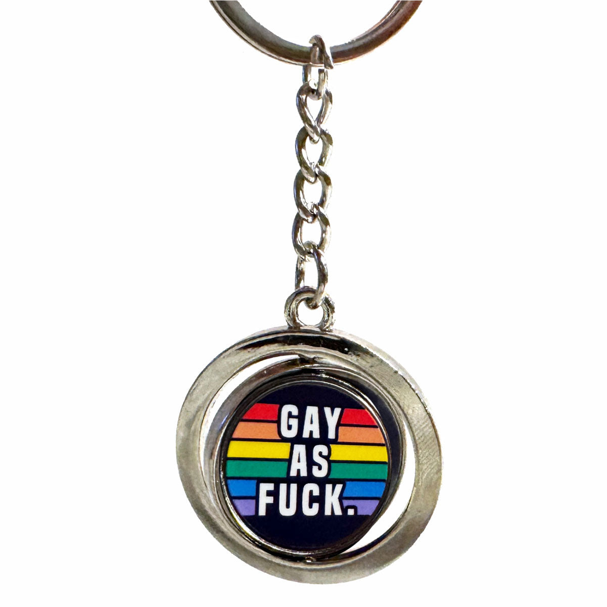 Gay as F Spinning Keychain