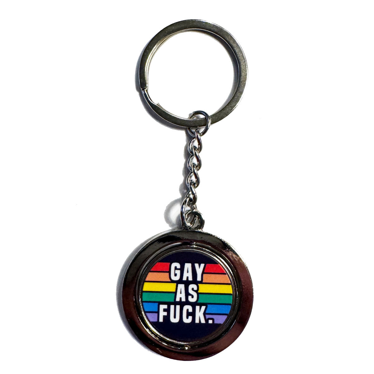 Gay as F Spinning Keychain