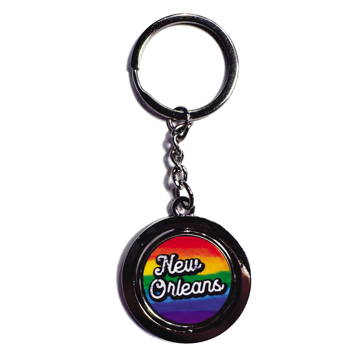 New Orleans Rainbow Spinning Keychain