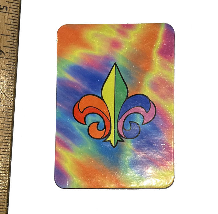 Neon Tie Dye Fleur-de-Lis Magnet