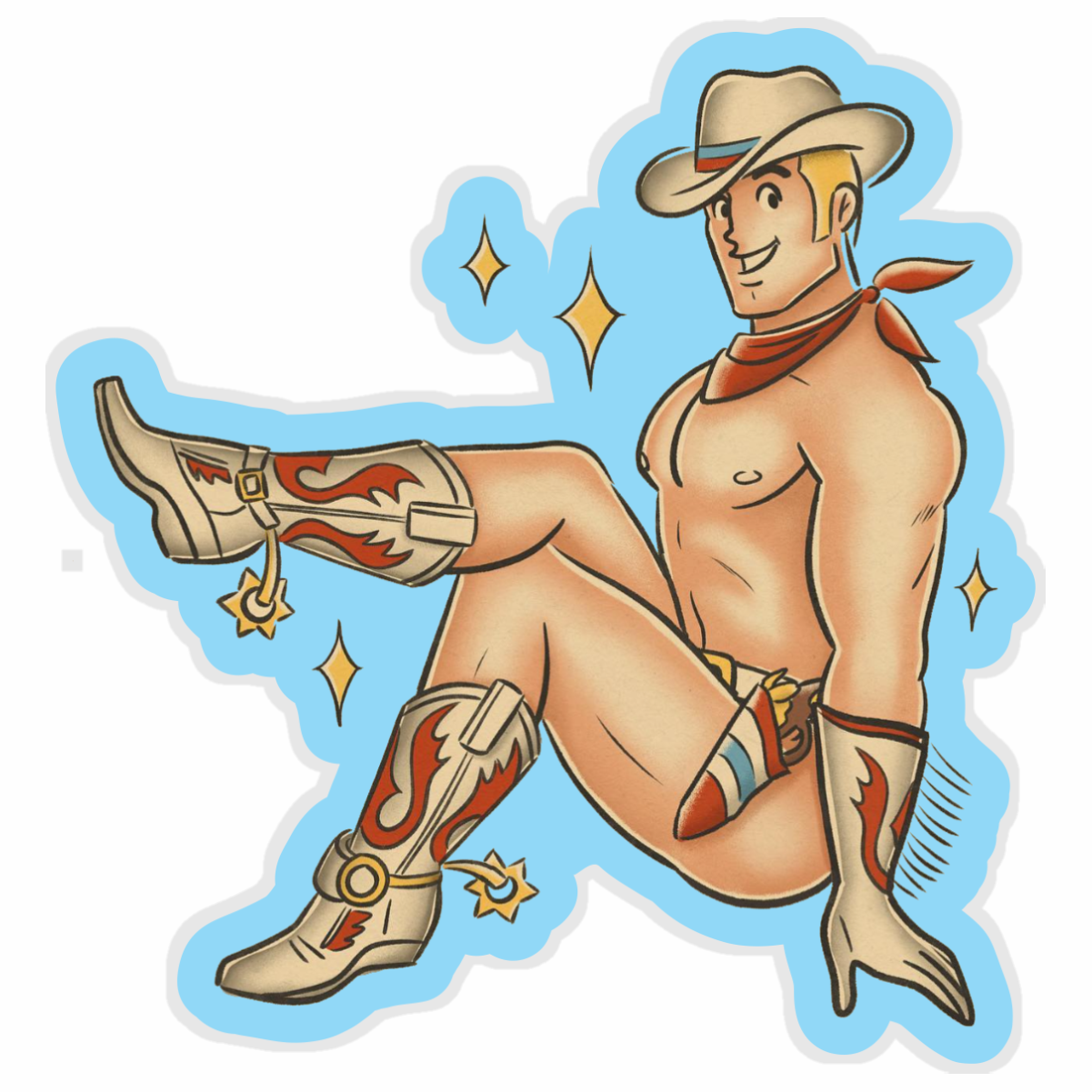 Naked Cowboy Sticker