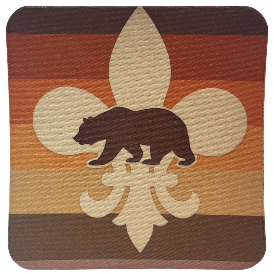 Fleur de Lis Bear Pride Neoprene Coaster