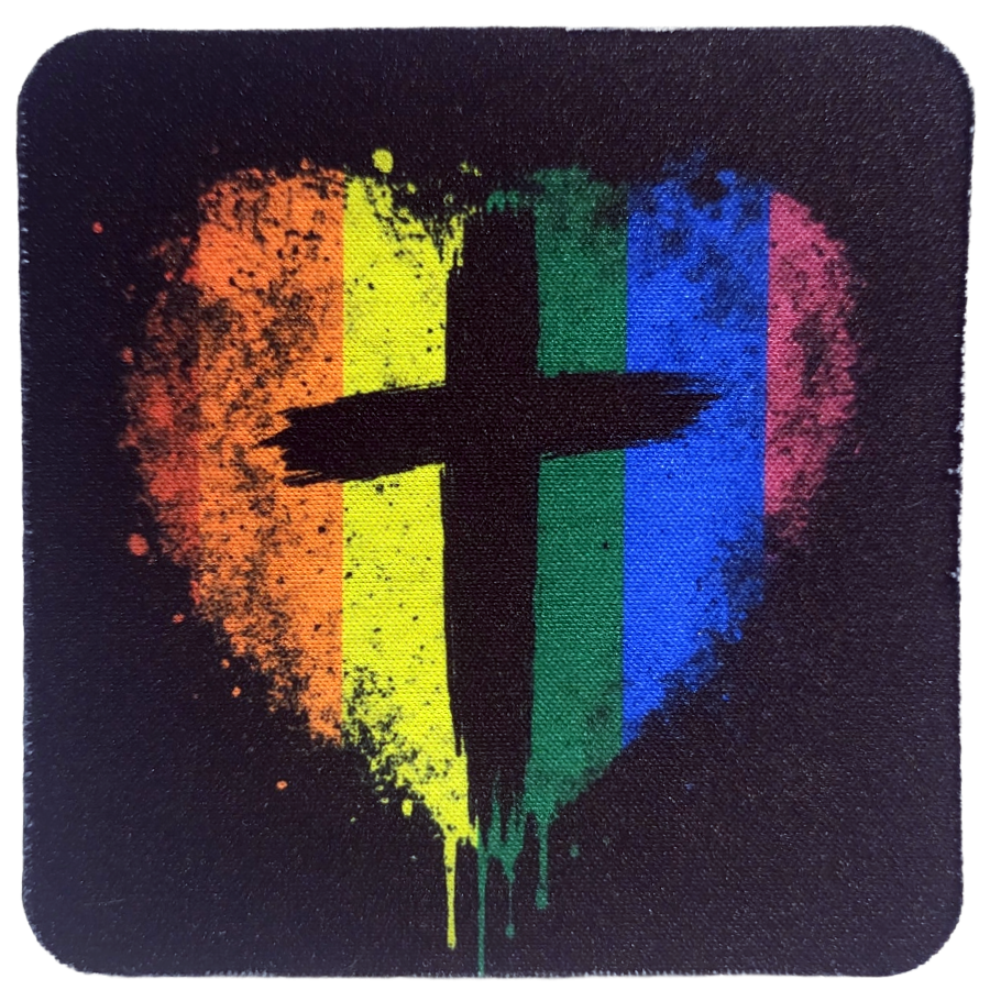 Rainbow Cross Neoprene Coaster