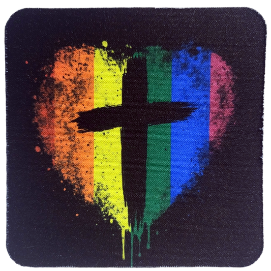 Rainbow Cross Neoprene Coaster