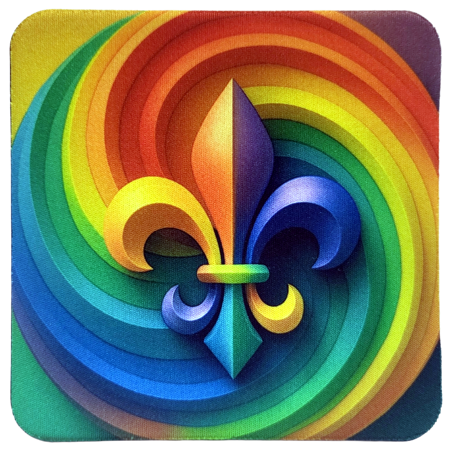 Fleur de Lis Swirl Neoprene Coaster
