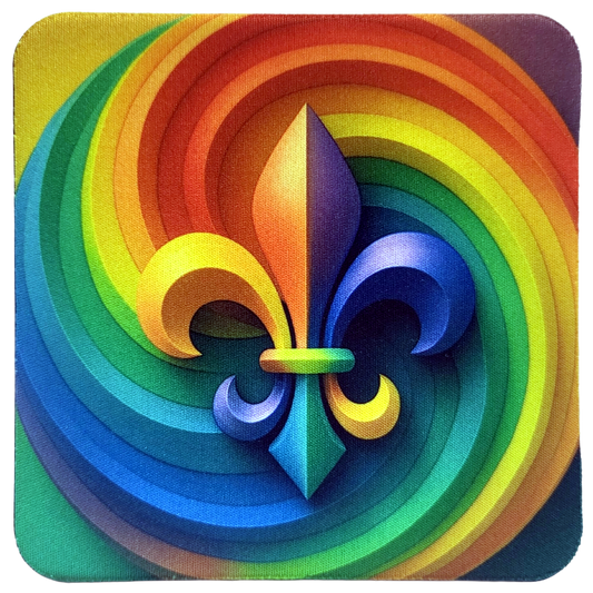 Fleur de Lis Swirl Neoprene Coaster