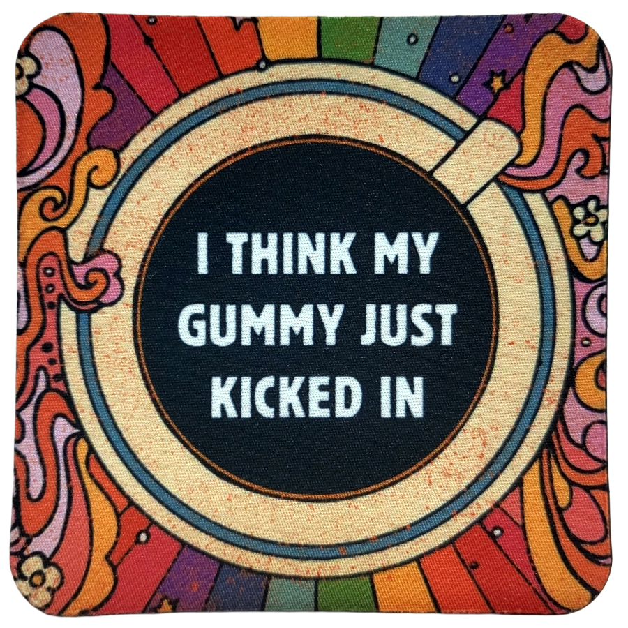 Gummy Kicked In Neoprene Coaster