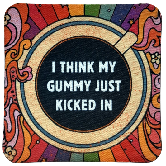 Gummy Kicked In Neoprene Coaster