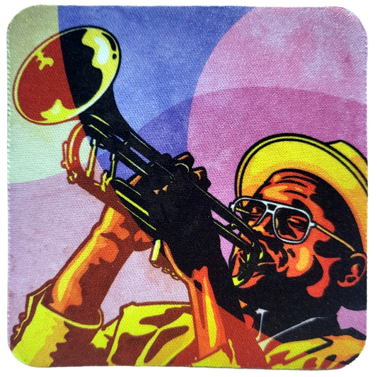Jazz Trumpeter Neoprene Coaster