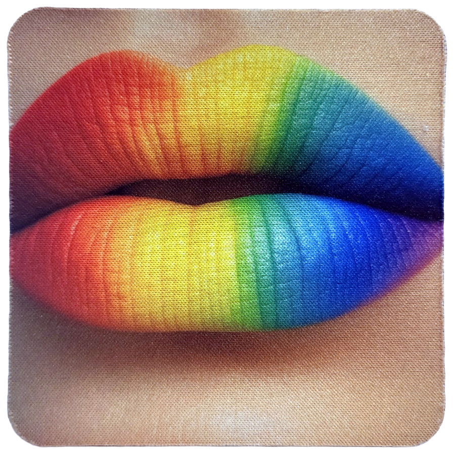 Rainbow Lips Neoprene Coaster