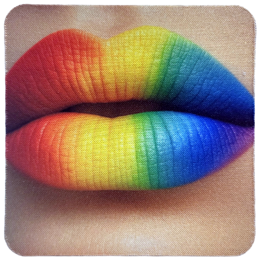 Rainbow Lips Neoprene Coaster