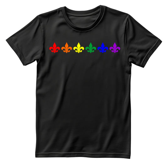Rainbow Fleur-de-Lis Short-Sleeve T-Shirt