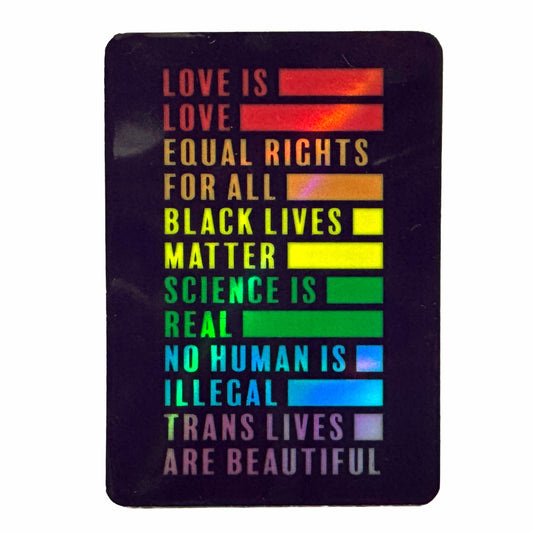 Love Is Love Holographic Sticker
