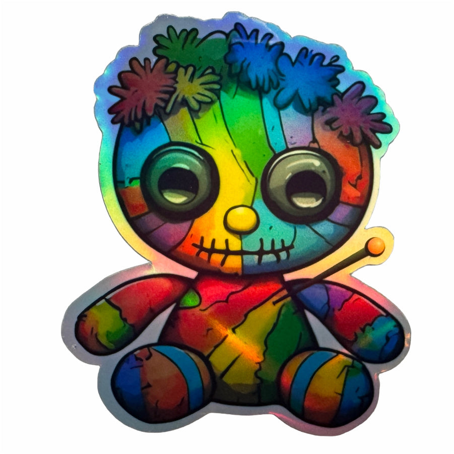 Voodoo Doll Holographic Sticker